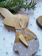 Load image into Gallery viewer, Wooden Rabbit Bunny, Easter gift ornament , Nursery, Mothers Day , Home Decor Gift Neutral interior Hygge home

