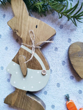 Load image into Gallery viewer, Wooden Rabbit Bunny, Easter gift ornament , Nursery, Mothers Day , Home Decor Gift Neutral interior Hygge home
