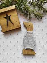 Load image into Gallery viewer, Wooden Duck with knitted wooly jumper, Letterbox gift, Wooden home decor gifts, Country decor,
