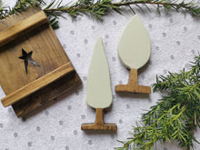 Load image into Gallery viewer, Wooden teardrop shaped trees set of Two, rustic home decor, nursery decoration, Easter farmhouse Country kitchen
