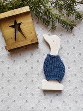 Load image into Gallery viewer, Wooden Duck with knitted wooly jumper, Letterbox gift, Wooden home decor gifts, Country decor,
