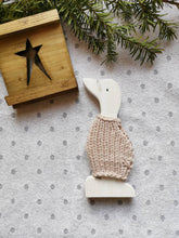 Load image into Gallery viewer, Wooden Duck with knitted wooly jumper, Letterbox gift, Wooden home decor gifts, Country decor,
