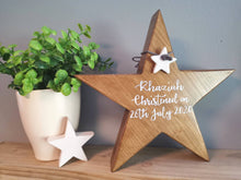 Load image into Gallery viewer, Freestanding Wooden Star, personalised gifts, Home Decor, interior accents, chunky star decor
