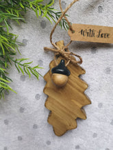 Load image into Gallery viewer, Wooden Hanging Oak Leaf &amp; Wooden Acorn - children gift keepsake memory Teachers Gift Autumn home decor New Home Gift
