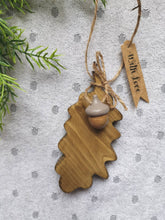 Load image into Gallery viewer, Wooden Hanging Oak Leaf &amp; Wooden Acorn - children gift keepsake memory Teachers Gift Autumn home decor New Home Gift
