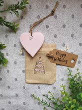Load image into Gallery viewer, Birthday Gift lockdown, Letterbox gift, Treat bag with wooden heart,
