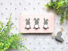 Load image into Gallery viewer, Wooden bunny sign, Rabbit plaque, home interiors, tiered tray decor, Easter accessories
