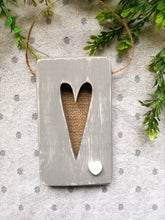 Load image into Gallery viewer, Wooden Heart plaque, wall hanging, tiered tray
