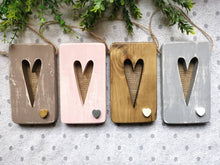 Load image into Gallery viewer, Wooden Heart plaque, wall hanging, tiered tray
