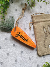 Load image into Gallery viewer, Personalised Easter decoration , Wooden Hanging carrot
