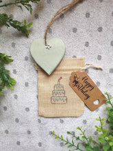 Load image into Gallery viewer, Birthday Gift lockdown, Letterbox gift, Treat bag with wooden heart,
