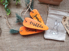 Load image into Gallery viewer, Personalised Easter decoration , Wooden Hanging carrot
