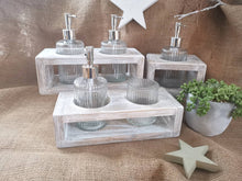 Load image into Gallery viewer, Soap dispenser, bathroom accessories, kitchen accessories, soap pump, wooden storage Trug,
