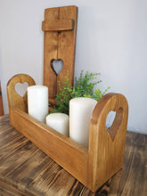 Load image into Gallery viewer, Wooden Trug, Wooden storage Crate, Table centrepiece, candle display, table decor, table display
